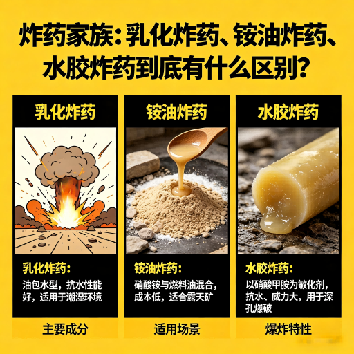 随县炸药家族：乳化炸药、铵油炸药、水胶炸药到底有什么区别？
